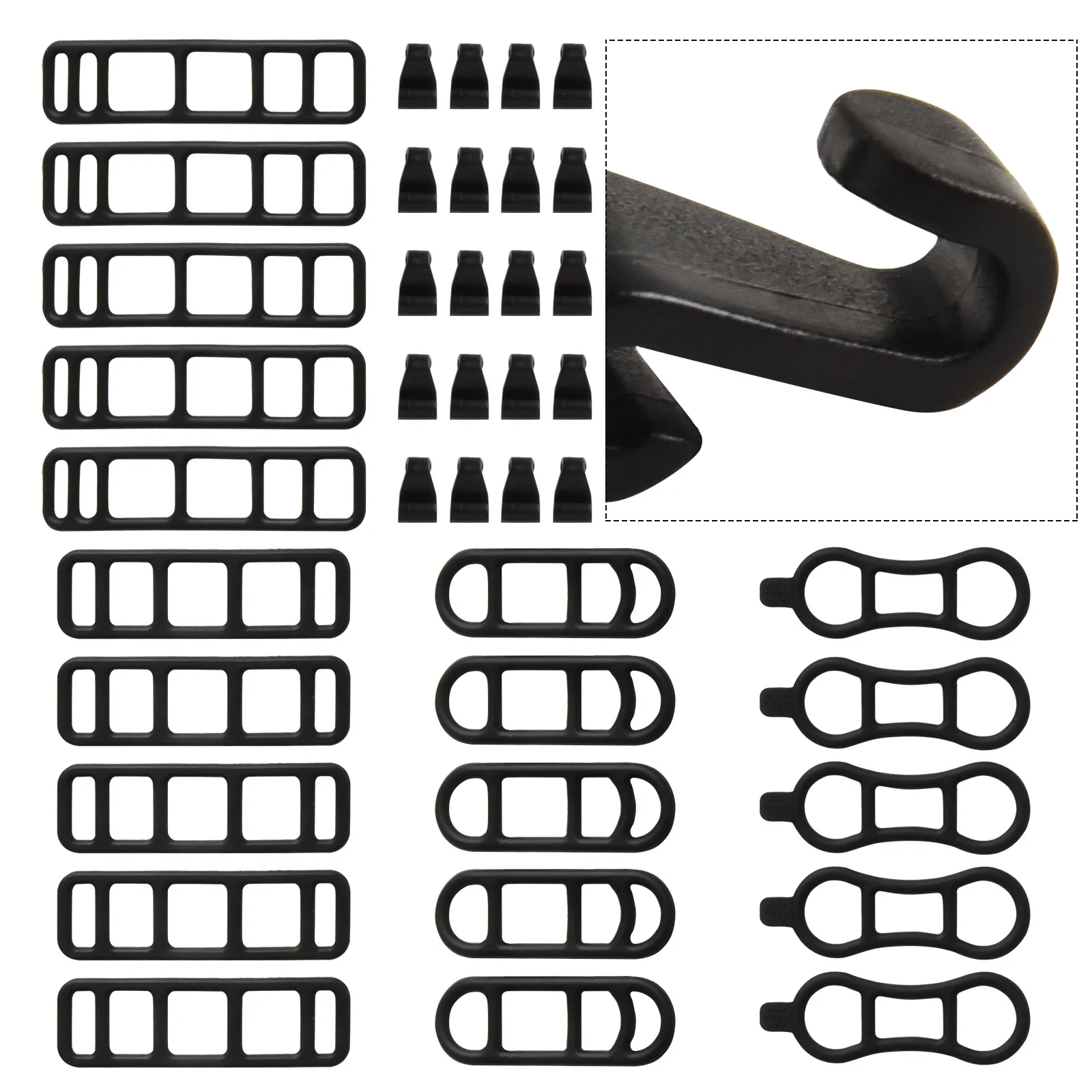 35/40PCS Silicone Elastic Strap Bandage Light Lamp Driving Mirror Recorder Fixing Rubber Bicycle Headlights Taillights Accessory