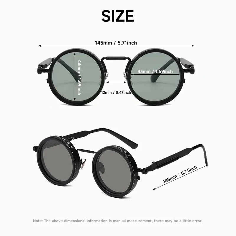 Polarized Round Sunglasses Men ND9 Adjustable Dimming Sun Glasses Women Retro Punk Fishing Eyeglasses Outdoor Shades UV400 image 5