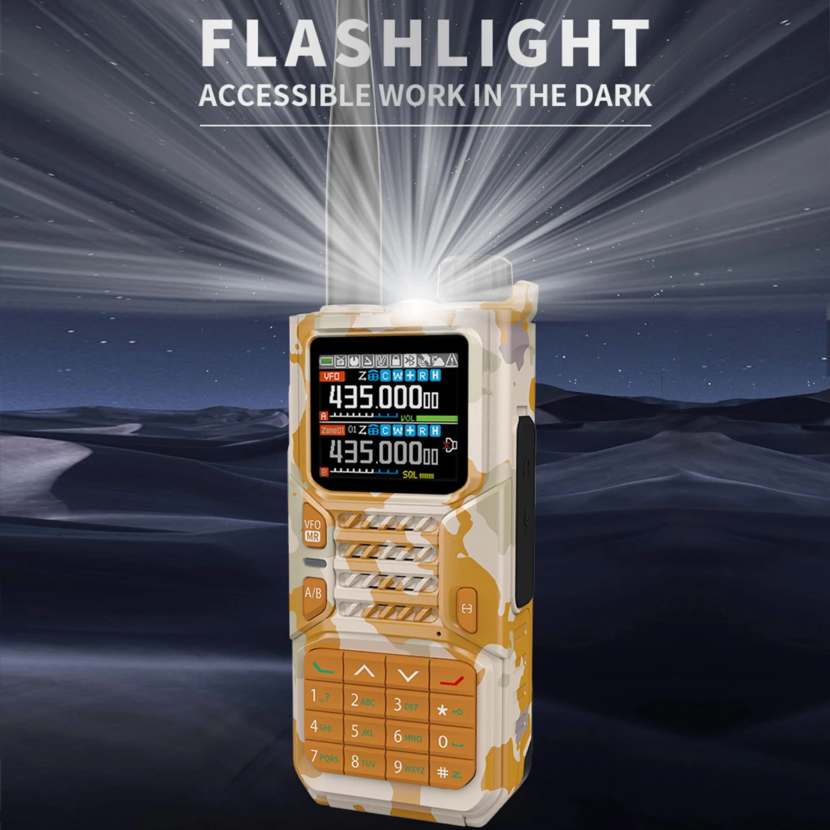 Baofeng RD-55 PRO رباط هوائي لاسلكي تخاطب متعدد الموجات بلوتوث برمجة GPS APRS Type-C بوصلة عالية الطاقة NOAA راديو ثنائي الاتجاه