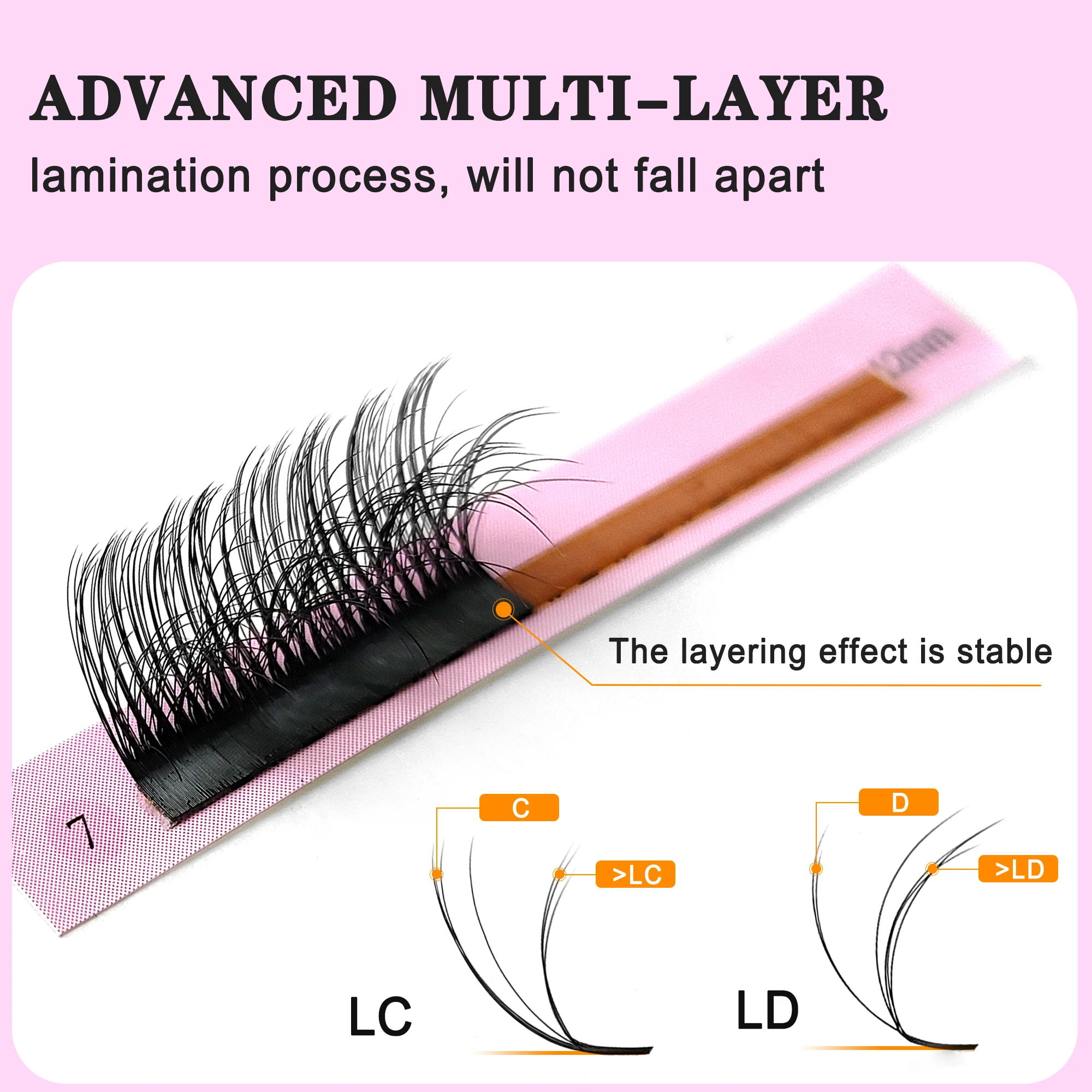 CoMango Perfect 3D Vision Fluffy Camellia Eyelash Extension Russian Volume Soft Natural Fans LC LD Double-layer Individual Lash