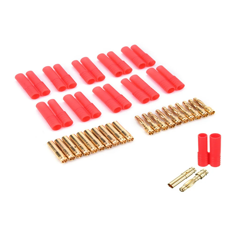 

1Set 4.0mm Gold Plated Copper Banana Connectors for Rc DIY Motor Brushless Motor to Electronic Control Red and