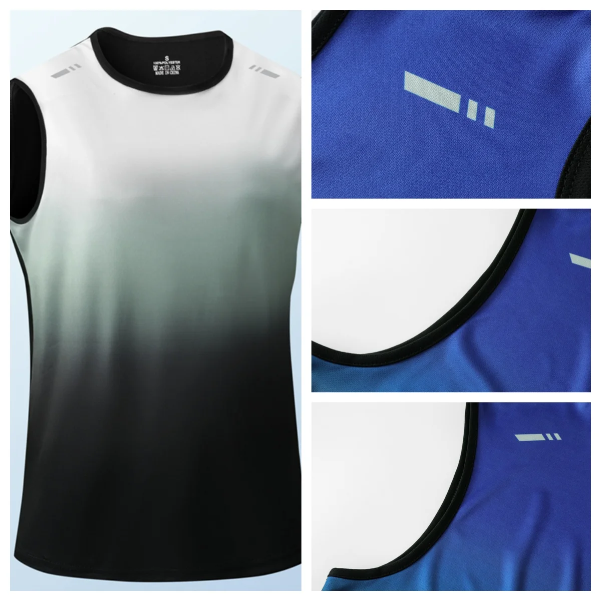 

Высококачественная мужская спортивная футболка без рукавов для бега, быстросохнущая, дышащая, с градиентным цветовым переходом, эластичная, удобная, универсальная.