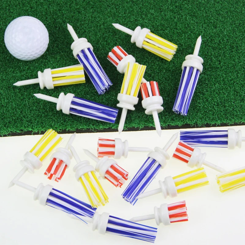 3pcs Plastic Golf Tees Brush 54/70/83mm Different Height Color Unbreakable Nylon Brush Top Tee Golf Training Accessories