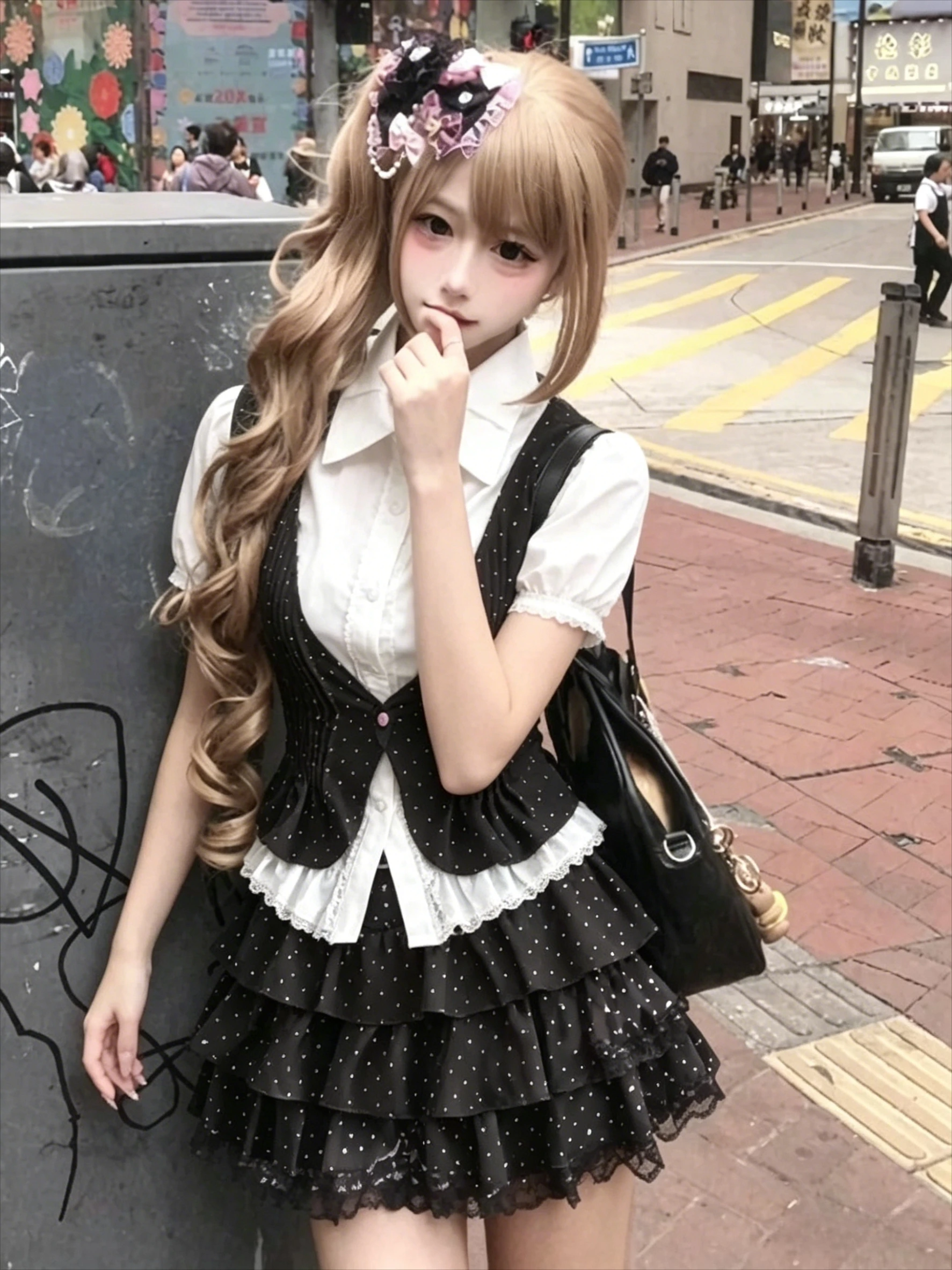 Conjunto de Tres Piezas Estilo Lolita Dulce para Mujer, Blusa con Lazo de Encaje + Chaleco + Minifalda con Volantes, Estilo Japonés Y2K Harajuku, Traje de Falda Corta 2026