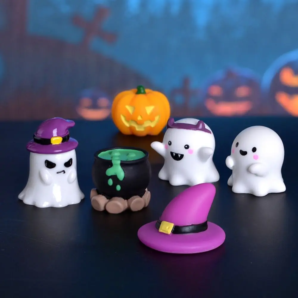 Cute Pumpkin Halloween Resin Craft Ghost Decoration Resin Decoration Micro Landscape Horticulture DIY Accessories Mini Ornaments