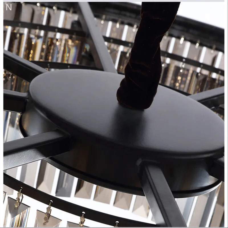 

Modern Industrial Retro Crystal Ceiling Chandelier Lamp Vintage Hanging Light Suspension Luminaire For Living Dining Room Lustre