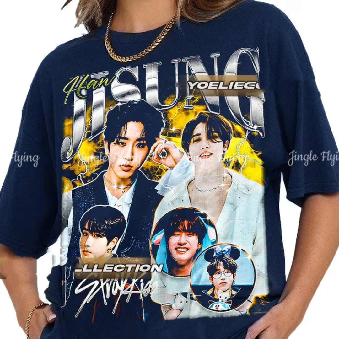 Limited Han Jisung Vintage T-Shirt Ivy K Pop Hip Hop Music Gift For Woman And Man Unisex High Quality