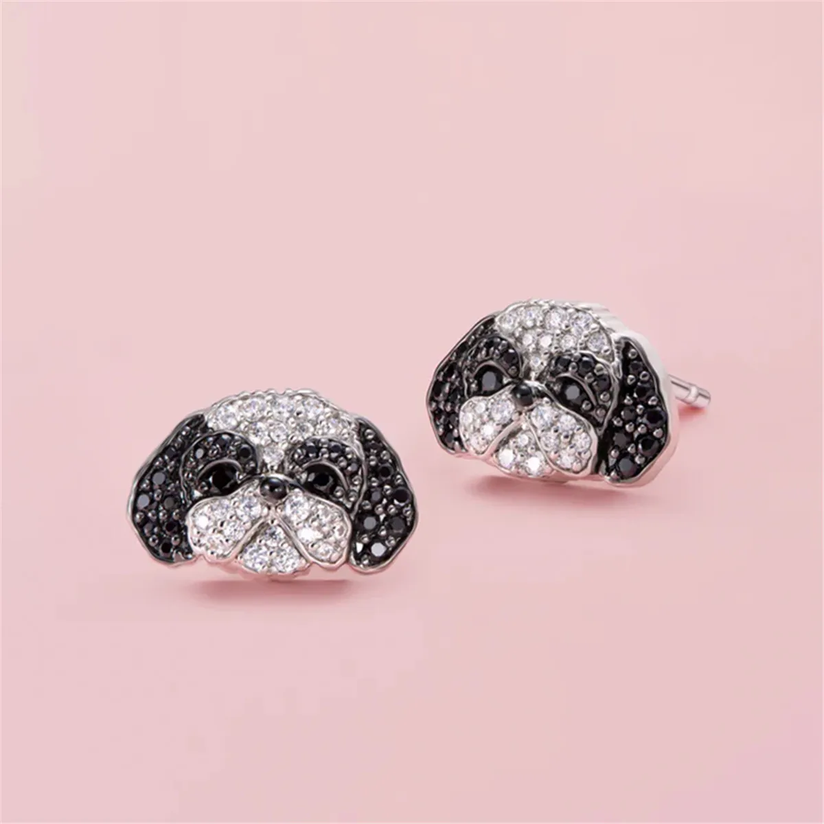 1Pair Cute Shih Tzu Earrings Exquisite Women\'s Cartoon Pet Memorial Jewelry Daily Party Decoration Perfect Gift for Dog Lovers