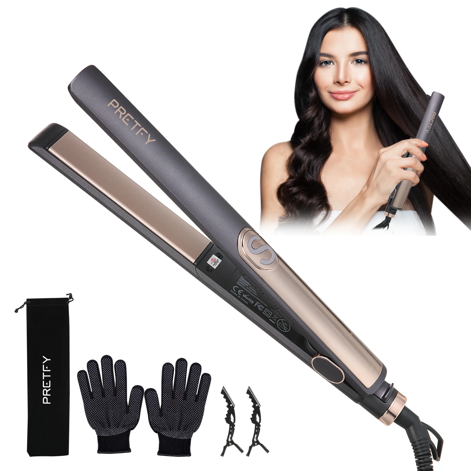 Portable Hair Straightener Ionic Electric Ceramic Straightening Comb Quick Heated Anti-Scald Modelling Brush Styling Tools