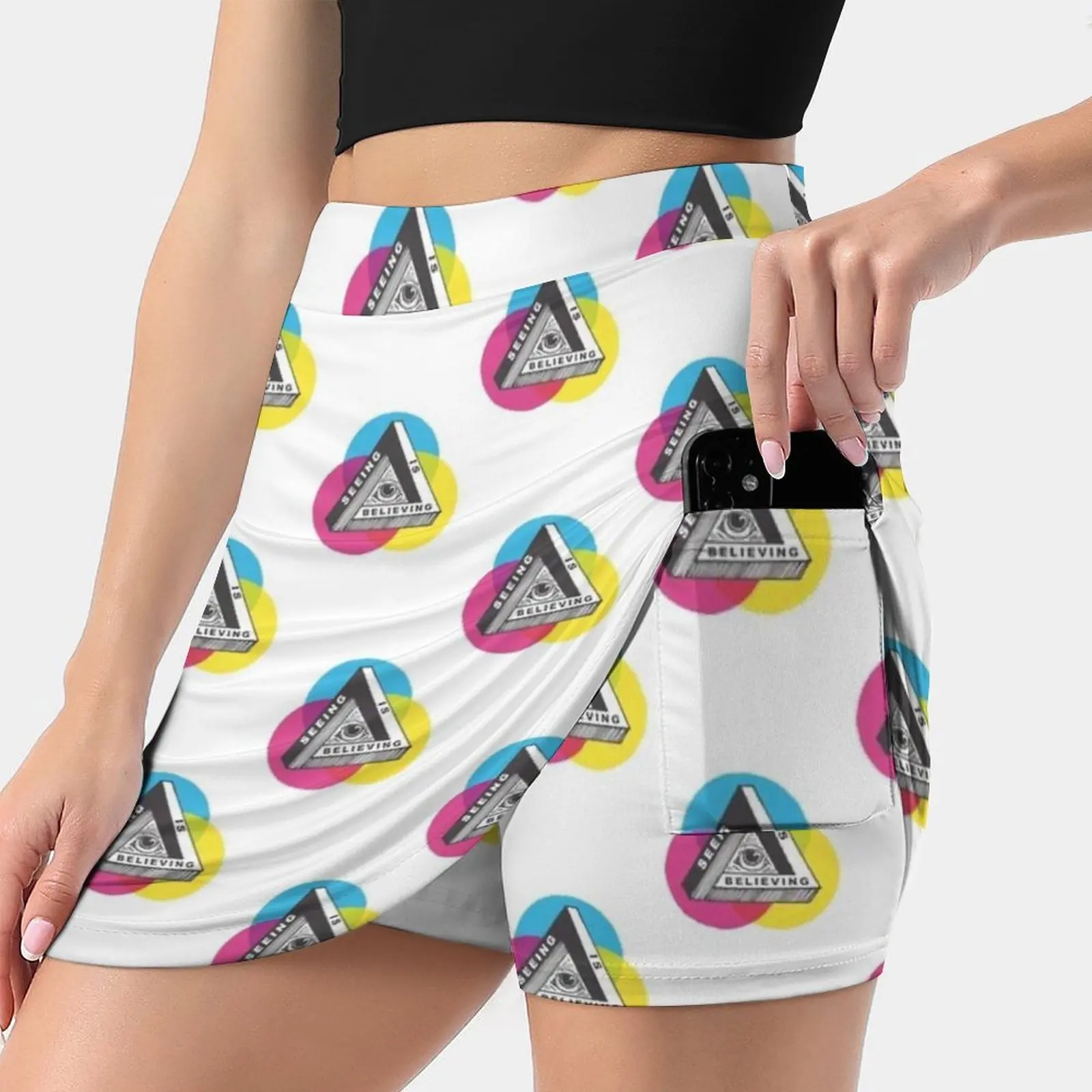 Seeing Is Believing Women's skirt With Pocket Vintage Skirt Printing A Line Skirts Summer Clothes All Seeing Eye Penrose