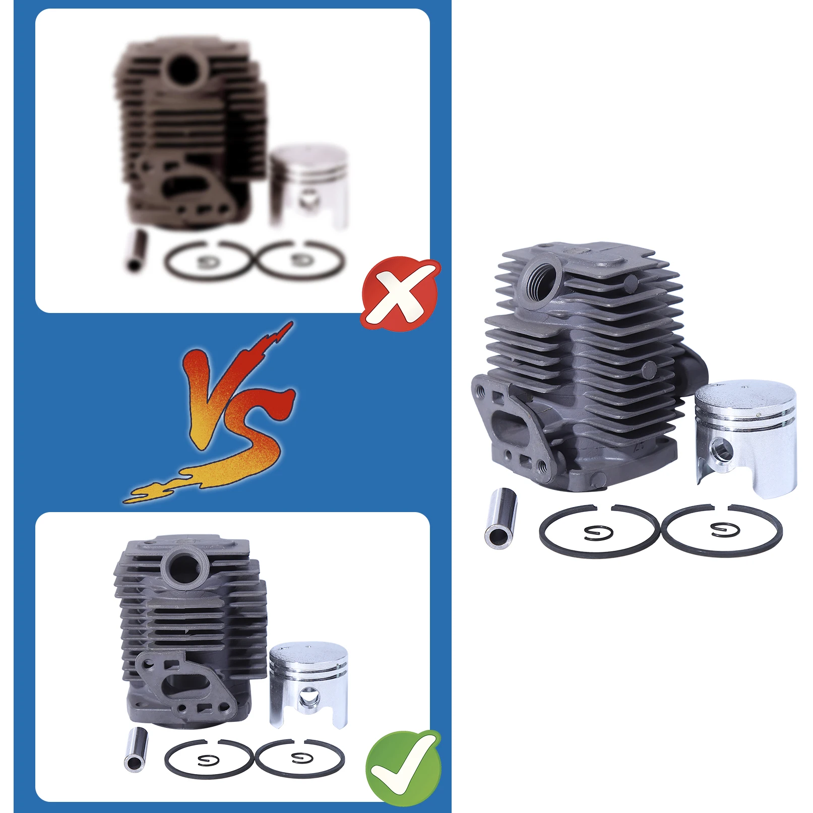 33MM Cylinder Piston Gasket For Mitsubishi TU26 1E33F Sprayer Brushcutter Trimmer Piston Ring Circlip Garden Tool Parts