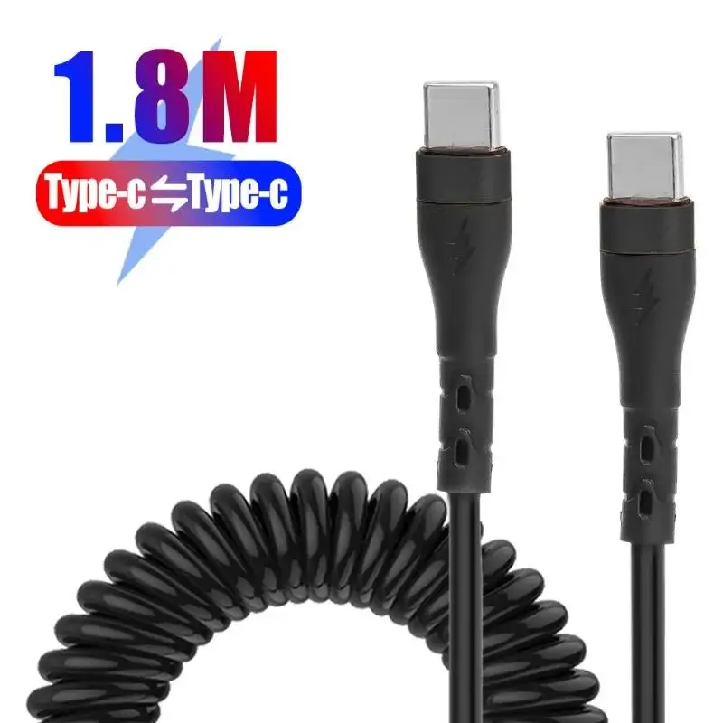 PD 120 W Typ C auf Typ C Kabel 5A Schnellladung USB C Frühling Autoladekabel für iPhone 15 Serie Xiaomi 12 Samsung S23 MacBook – Detail 11