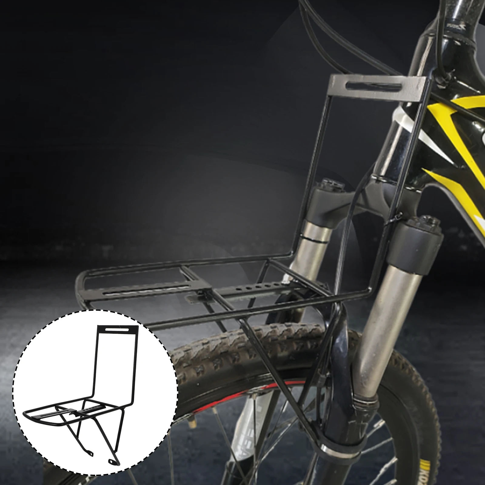

Durable Steel Shelf Mountain Folding Bike Accessories Lightweight Carrier Block Bicycle'S Luggage Rack Steel Front Rack Bike