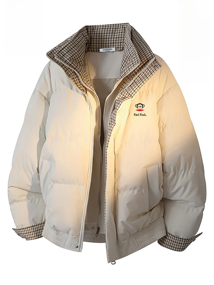 

PaulFrank Thiened Winter Jaet Men's Casual Loose Fit Zipper Closure Long Sve Polyester Coat Warm Youth Faion