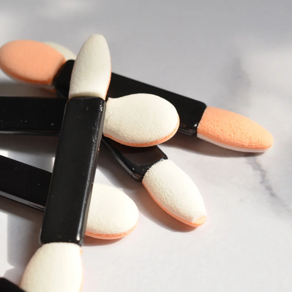 50 Uds pincel para sombra de ojos aplicador de esponja de látex de doble cara herramienta de maquillaje portátil para mujeres cepillo para mezclar cosméticos