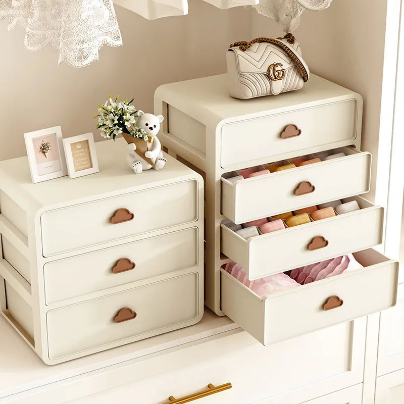 

Three-In-One Drawer Style Underwear Socks Organizer Box Home Use Lingerie Sorting Storage Box Japanese Style Plastic Material