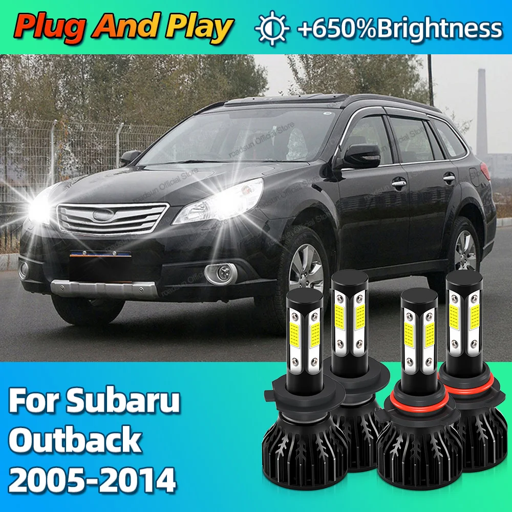 

2/4Pcs 6000K Auto LED Lamp 4Side Chip Car Headlight HB3 H7 Light Bulbs 180W For Subaru Outback 2005 2006 2007 2008 2009-2014