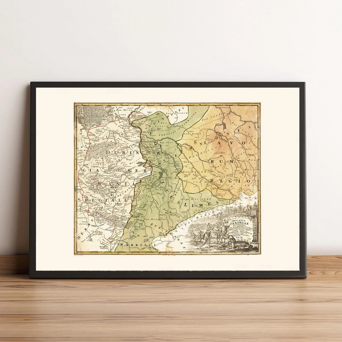 ANTIQUE SAXONY MAP - Map of Upper Saxony, Historical Map, Antique Map Reproduction