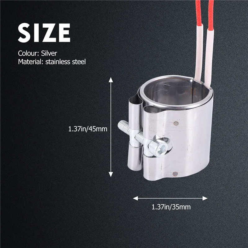 4 قطعة/الوحدة الميكا الفرقة سخان 35X45 مللي متر 110 فولت 150 واط الفولاذ المقاوم للصدأ عناصر التدفئة لآلة حقن البلاستيك-ABPX