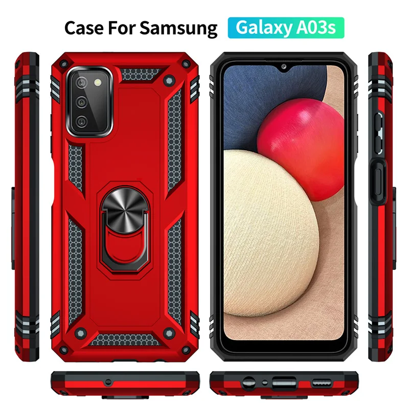 Shockproof Phone Case For Samsung A530F A750 A6 A7 A8Plus A9 Anti Fall Bracket Protective Cover for Galaxy A01 A02 A02S A03S