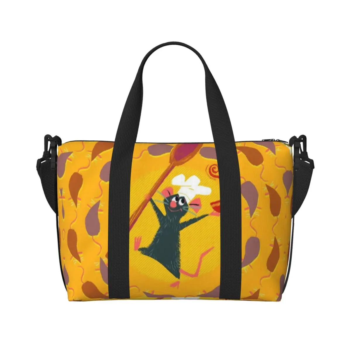 

Custom Ratatouille Wallpaper Tote Bag for Women Large Capacity Gym Beach Travel Bags