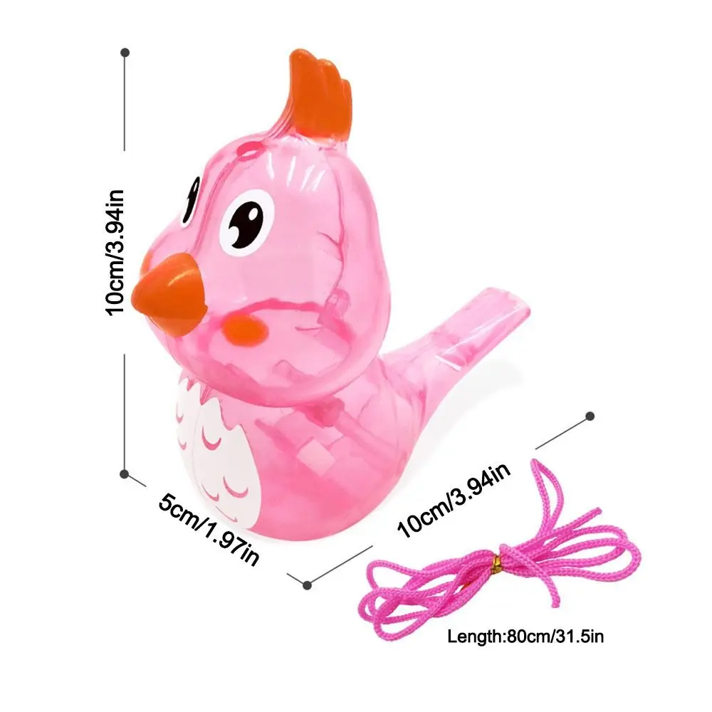 Nuovo con cordino Water Bird Whistle Aggiungi acqua Multicolor Warble Whistle Bathtime Strumento musicale giocattolo musicale