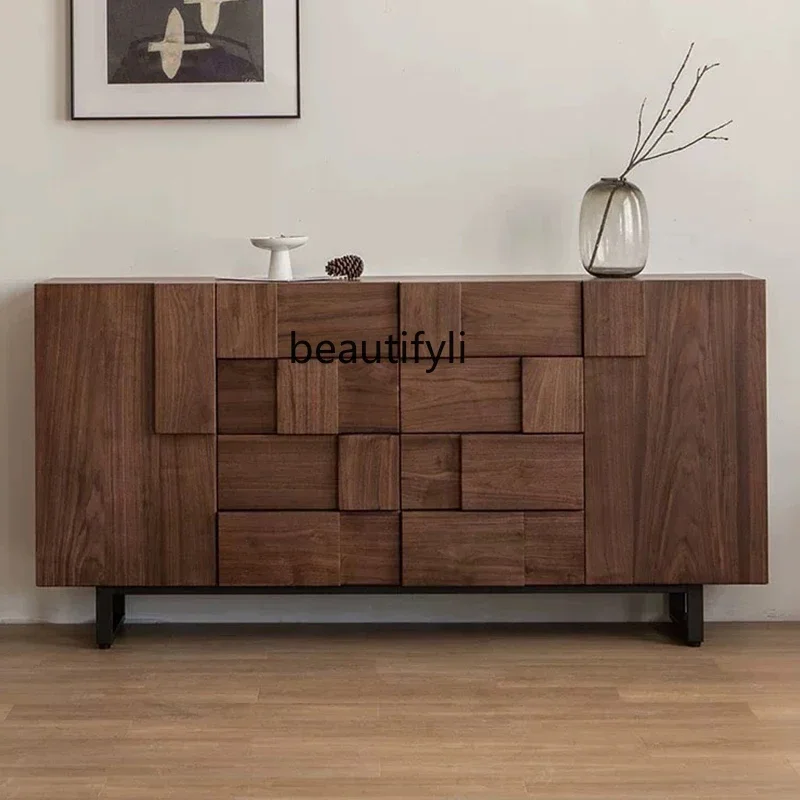 

Entrance cabinet solid wood carving flower living room home locker retro floor wall side cabinet6239