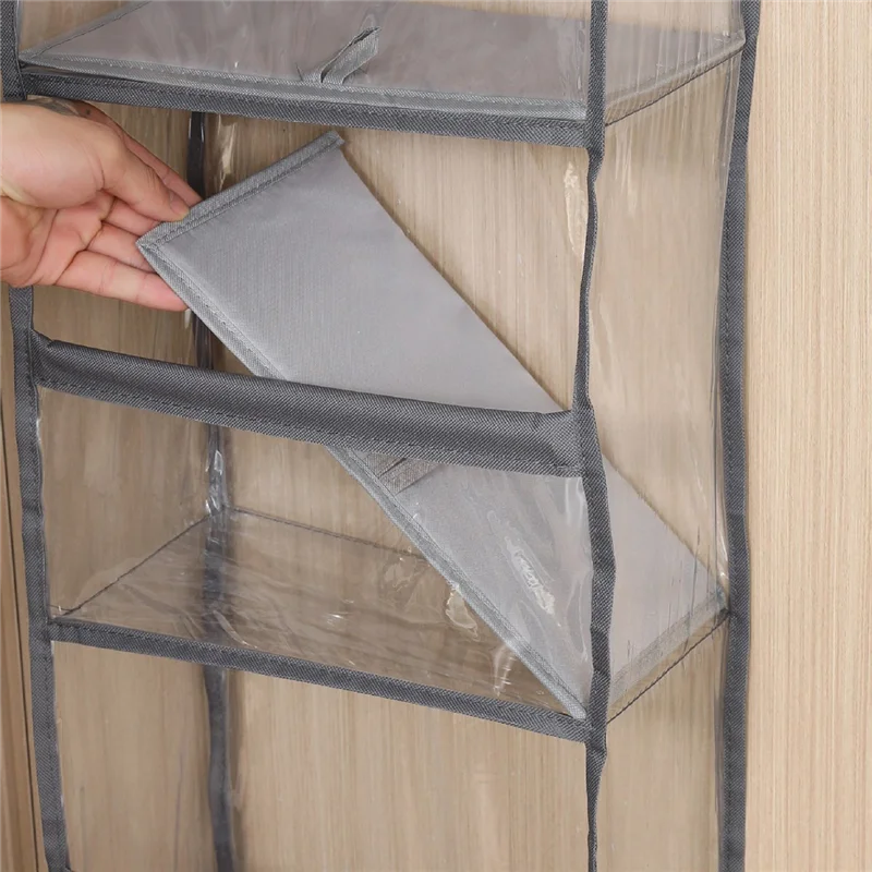 ABLQ 1 Piece 5-Shelf Over The Door Hanging Pantry Organizer Room Organizer Pockets Pvc Behind The Door Storage Organizer Capacit