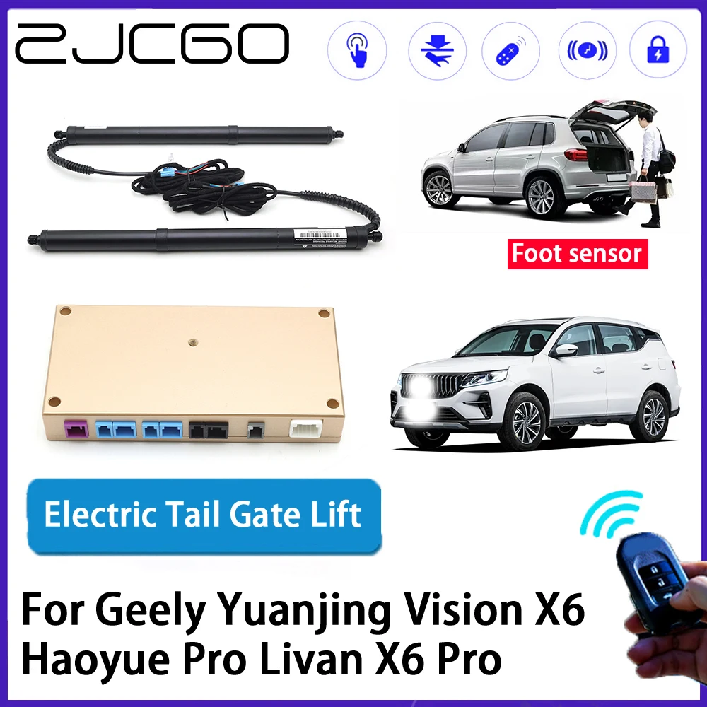 

ZJCGO Auto Trunk intelligent Electric Tail Gate Lift Automatic Tailgate for Geely Yuanjing Vision X6 Haoyue Pro Livan X6 Pro