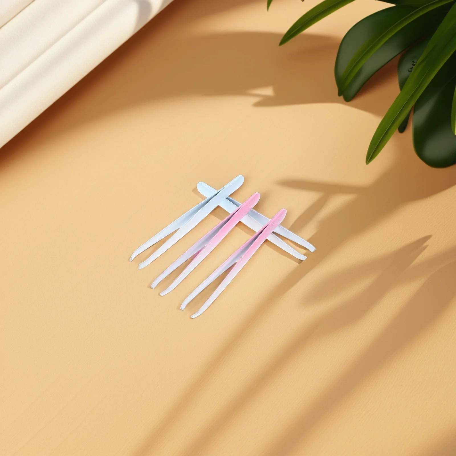 

4pcs Slanted Tip Stainless Steel Tweezers Eyebrow Shaping Facial Hair Removal Travel Eyelash Craft Tool Precision Plucker Salon