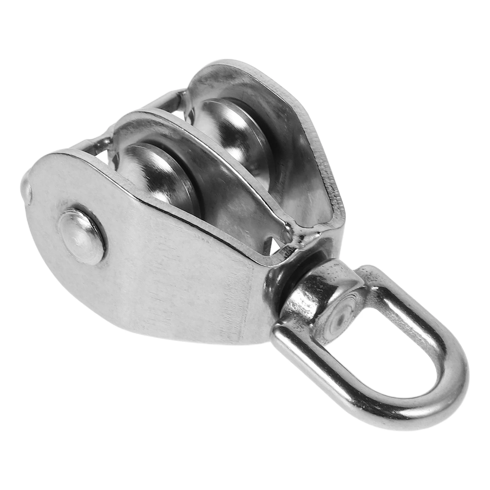 

1pc Stainless Steel Fishing Net 304 Dual Pulleys Swivel Hook Cable Kit Rope Pulley Wire Pulling Pulley Marine Accessories Boat