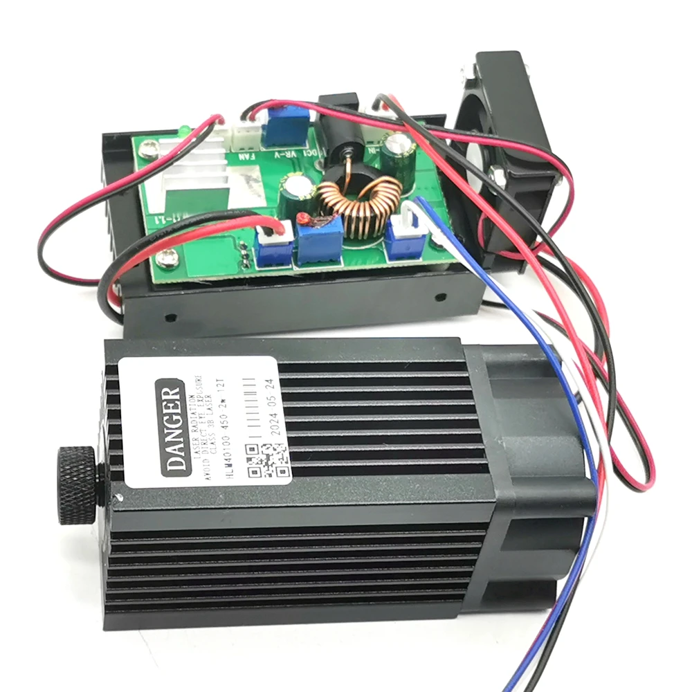 Adjustable High Power 450nm 4W /2W  Blue Laser Diode Dot Module Engraver with Heatsink 12V TTL