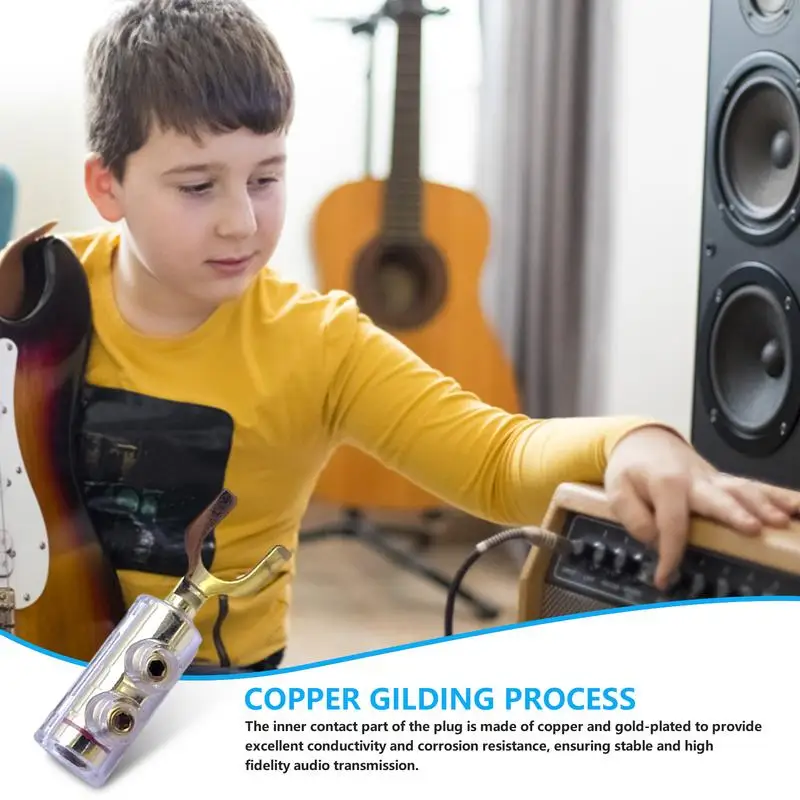 Разъем провода динамика Прочный Y-образный разъем типа «банан» Адаптер провода динамика Позолоченный разъем динамика Разъемы типа «банан» для динамика