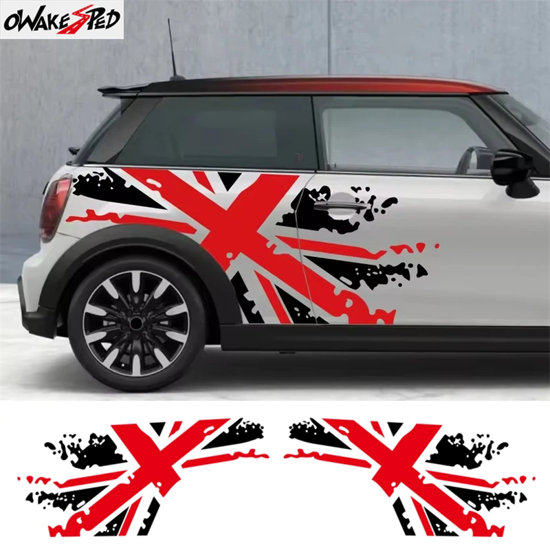 Union Jack Graphics Sticker Car Body Door Side Decor Vinyl Decals For MINI Cooper JCW Countryman R60 R55 R56 F55 F56 F60 DIY