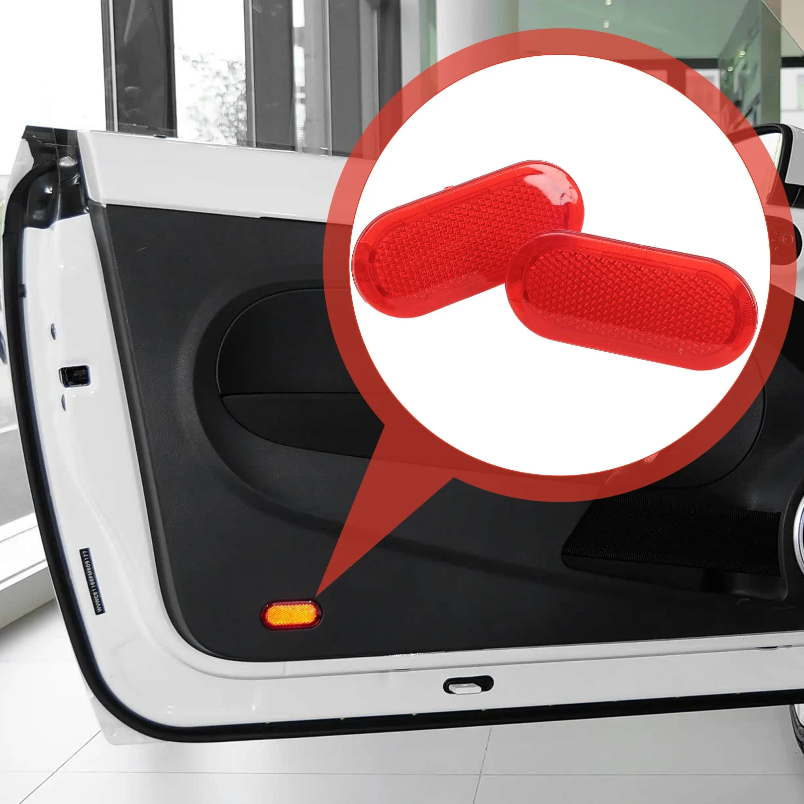 

2x 6Q0947419 Door Red Panel Light Reflector Fit For VW Beetle 2012-2016 Caddy 2004-2015 Polo 2002-2010 Touran 2006-2015