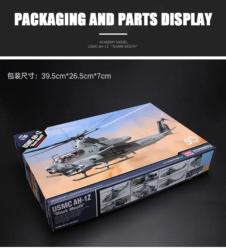 Academy 12127 1/35 escala American AH-1Z Shark Mouth helicóptero montaje diy juguetes modelo Kit