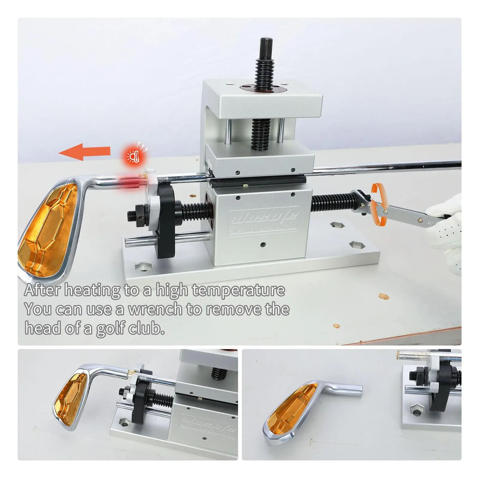Golf Club Shaft Clamp Portable Grip Aid Body Separator Machine for Golf Club Repair and DIY Accessories