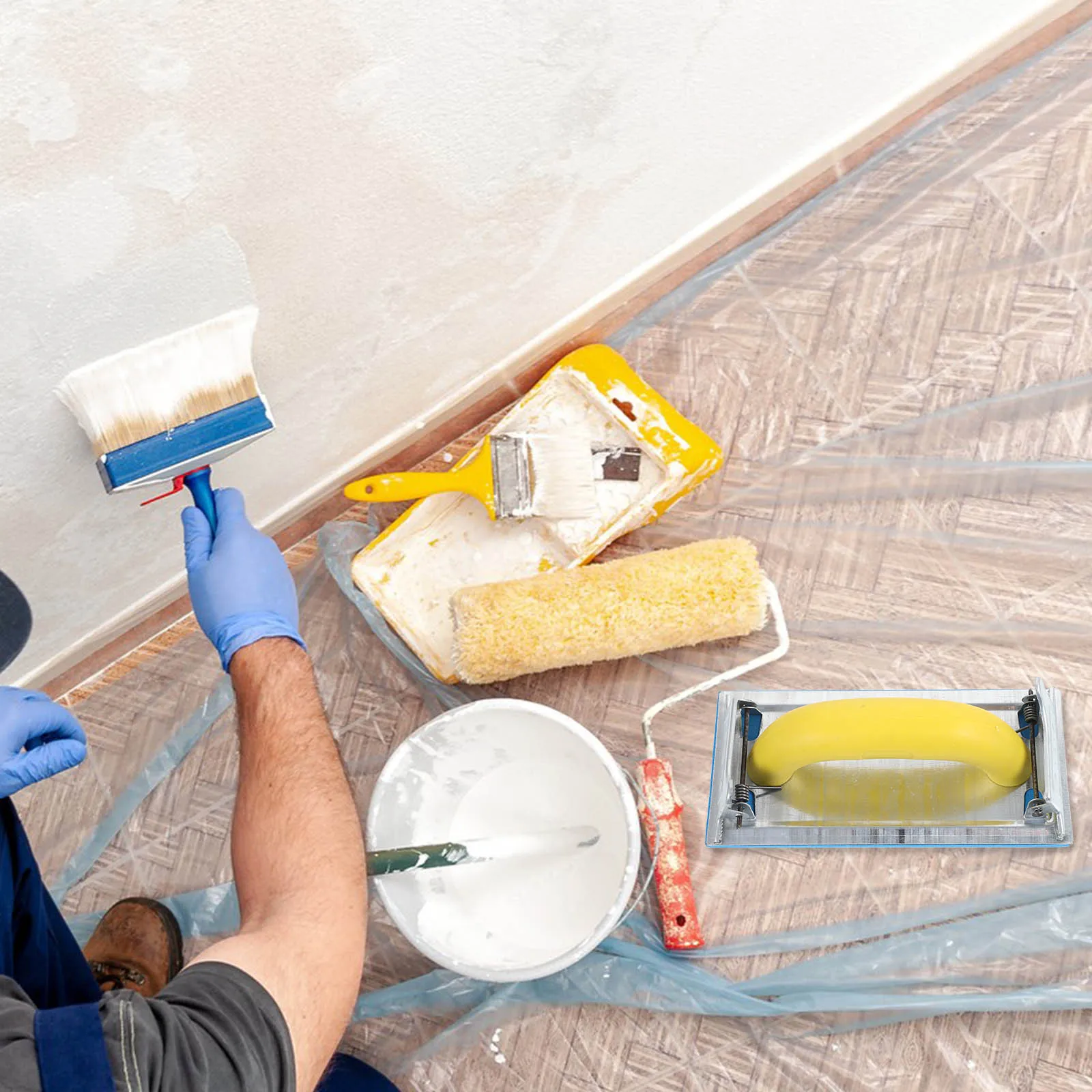 

Self-Adhesive Sandpaper Holder for Wall Corners Portable Hand Sander Drywall Woodworking Polishing Tool Manual Sanding Tool