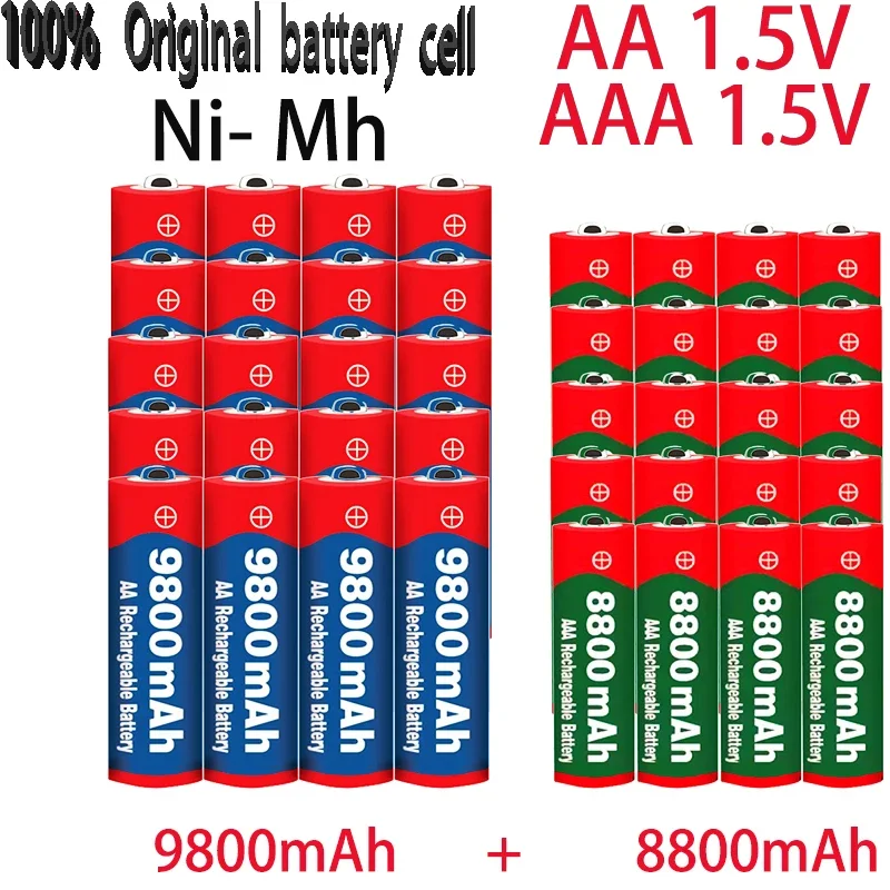 1,5 V Akku, AAA 8800mah + AA 9800mah, Alkaline Technologie, Geeignet Für Fernbedienung, Spielzeug/computer, Etc