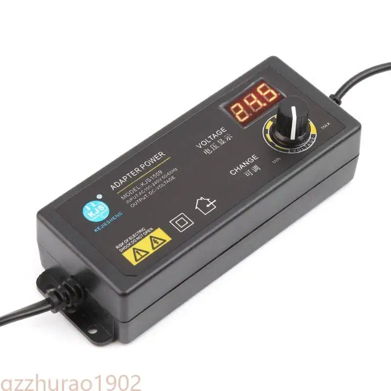 97QBの調整可能な電源アダプター電圧デジタルディスプレイ画面3V-12V 5A EUプラグ