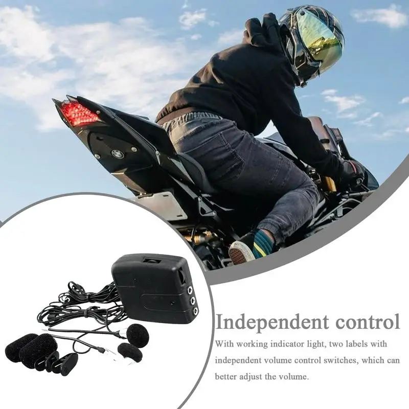 Interphone Helmet Accessories Motorcycle Wired Earpiece Kit Cycling Audio Clip Complete Bracket Accessory For 2 Riders