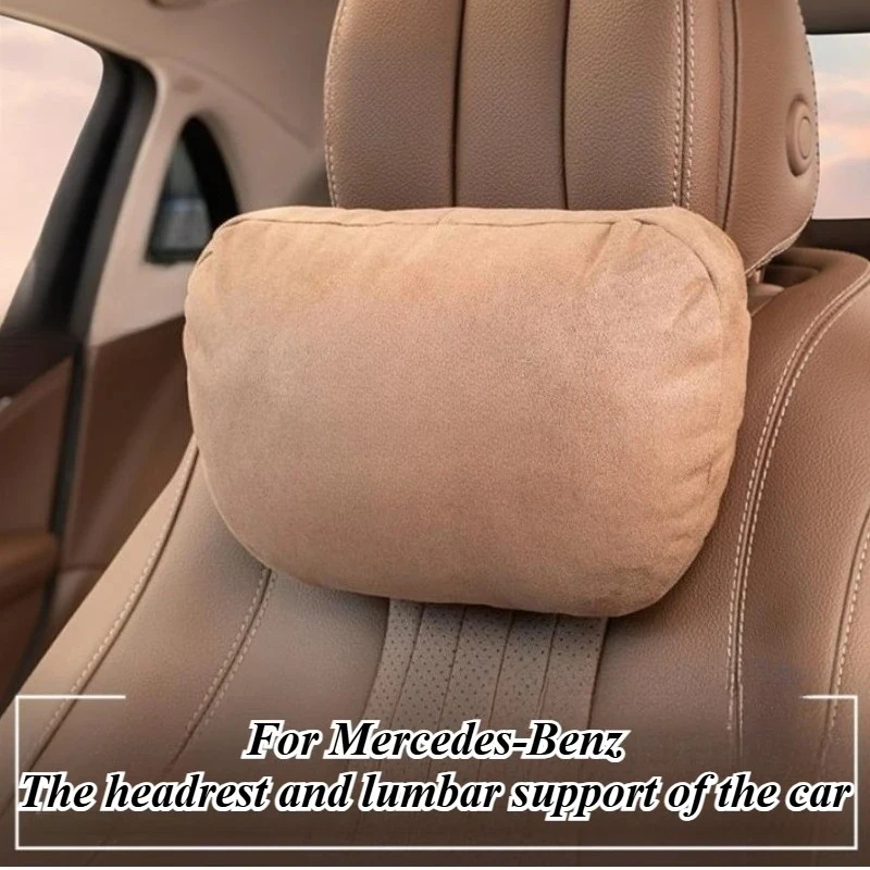 

For Mercedes-Benz C E G Class GLA GLB GLC CLA EQS Headrest Pillow and Lumbar Support Set Car Seat Cushion Comfort Accessories