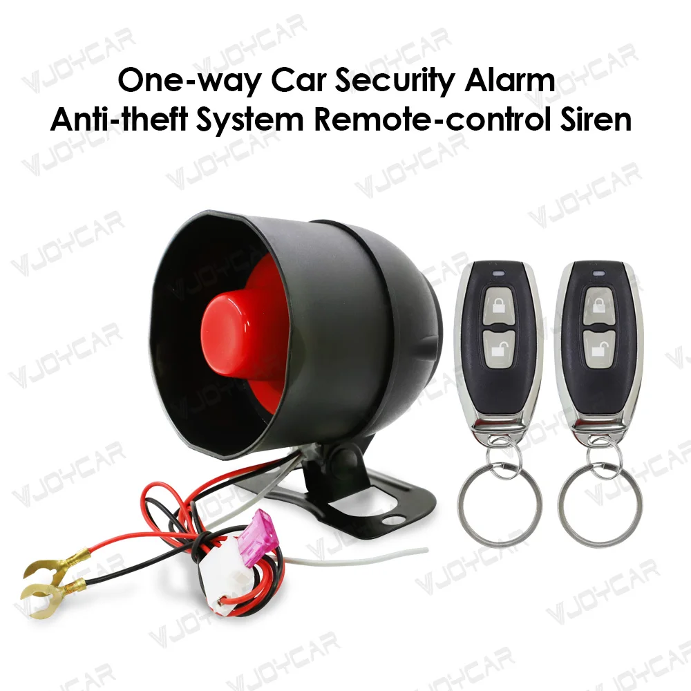 Vjoycar Smart System for Car Alarm Wireless Siren One-way with RC Finding Car Vibration Sensor Immobilize Security Protection