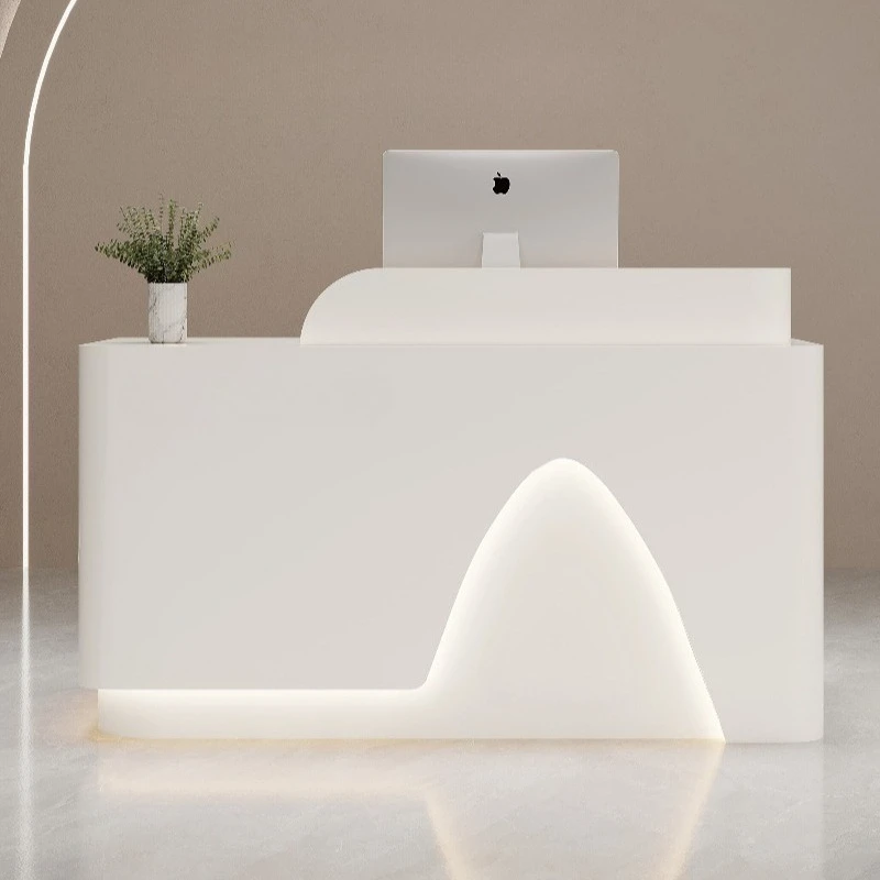 Nordic Cream Style Cashier Desks Modern Minimalist Beauty Salon Hairdressing Shop Cashier Desk Premium Commercial Furniture FYRD