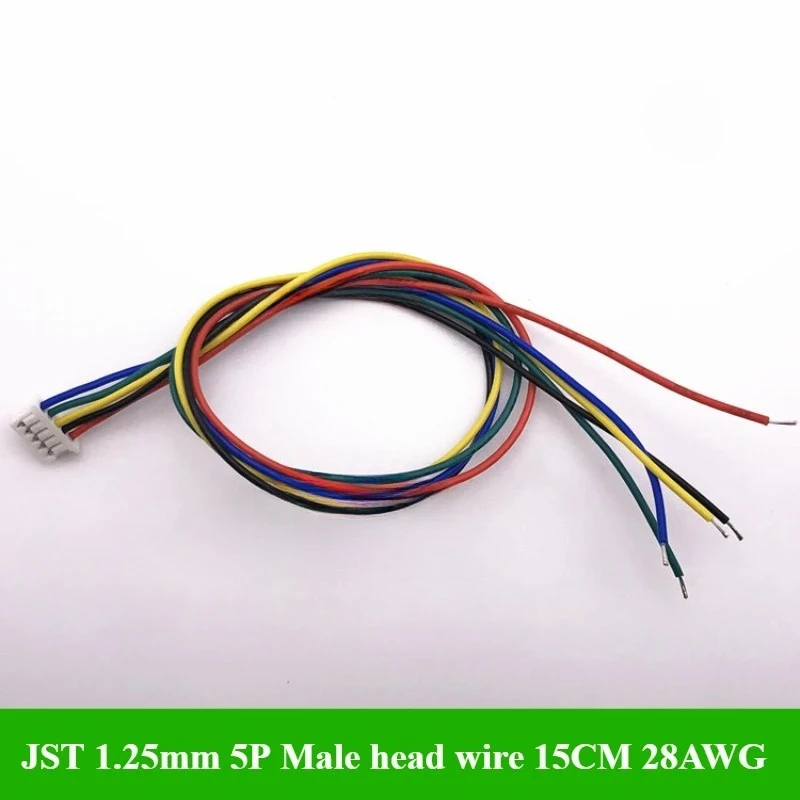 50/100Pcs JST MX1.25mm Wire Cable Connector 2P/3P/4P/5P/6P Pin 1.25MM Pitch Plug 15CM Wire Length 28AWG Electronic Wire