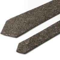 Winter Daily Men's Women's 7cm Wool Tie Black Herringbone Brown Stripe Necktie Wedding Party Business Office Gifts Accessories 4
