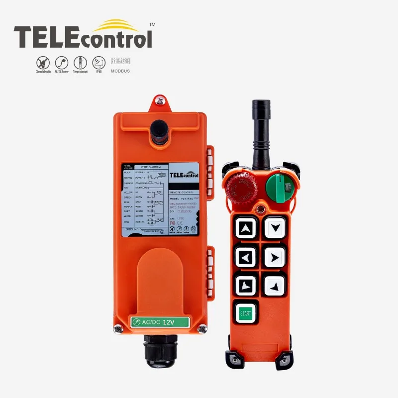 

Universal Telecontrol F21-E2 Industrial Radio Wireless Remote Control UTING CE 24-48V 100-440V for Crane 1transmitter 1receiver