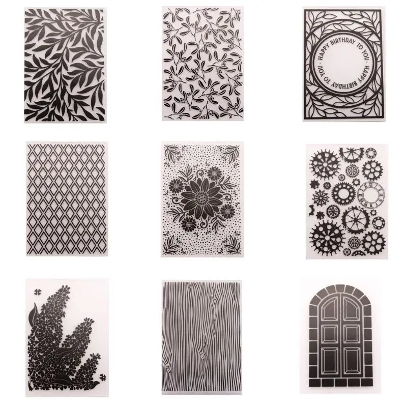 Embossing Folder Template for Gift, Scrapbooking, Photo Album, Card Paper, Drop Shipping, 9 Styles