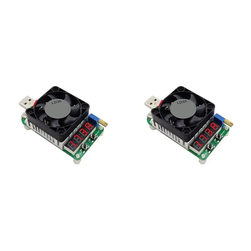 2X USB Electronic Load Tester Multifunctional Digital Voltage Current Meter Battery Tester With Fan LD35-Y47A