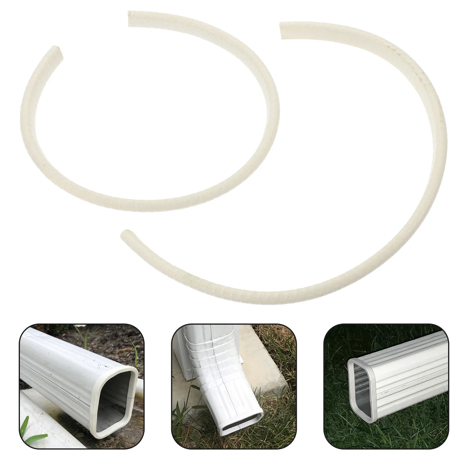

2Pcs Downspout Safety Caps 4x3in White Gutter Drain Cover for Pets Durable Waterproof Garden Home Protection